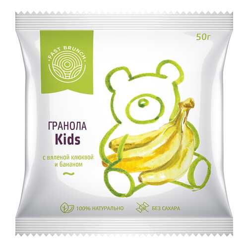 Гранола Fastbrunch Kids с вяленой клюквой и бананом 3 саше в Слата