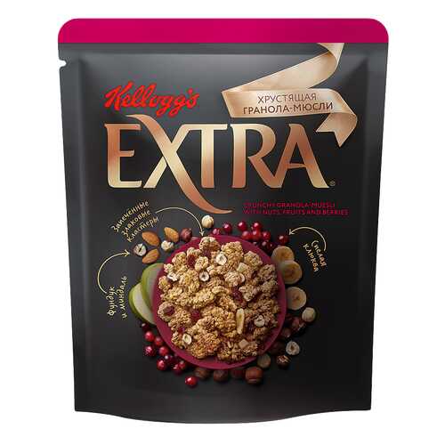 Гранола-мюсли Kelloggs extra хрустящая с орехами, фруктами и ягодами 300 г в Слата