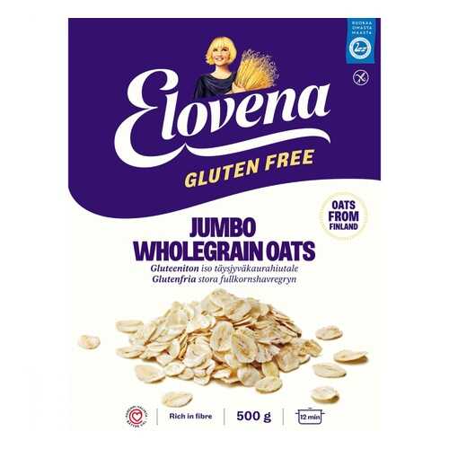 Хлопья Elovena Nordic Овсяные без глютена, из цельного зерна, крупные, 500 гр в Слата