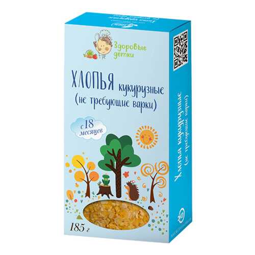 Хлопья кукурузные Здоровые детки 185 г в Слата