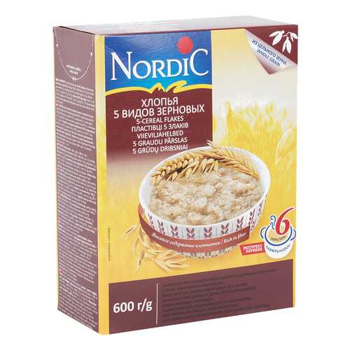 Хлопья Nordic 5 видов зерновых 600 г в Слата