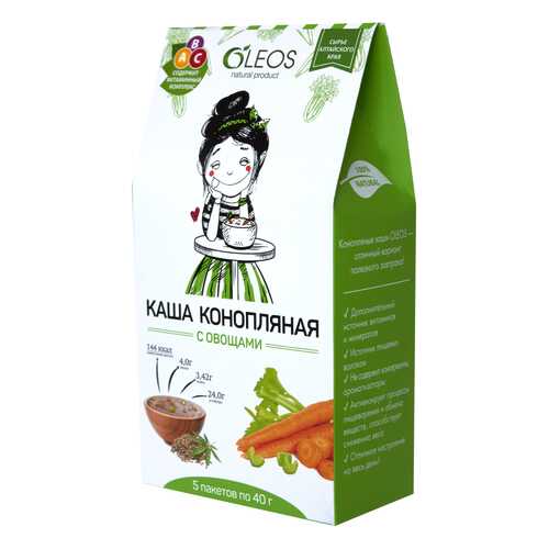 Каша конопляная Oleos с овощами 200 г в Слата