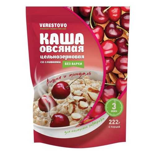Каша моментального приготовления со сливками вишня и миндаль в пакетиках одноразовых в Слата