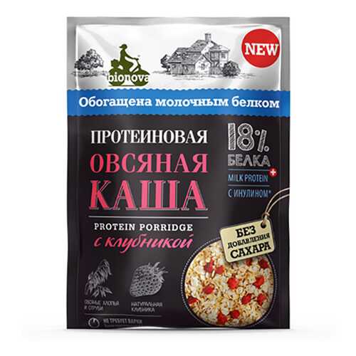 Каша овсяная Bionova Протеиновая с клубникой 40 г в Слата