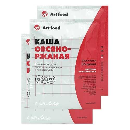 Каша овсяно-ржаная Art Life с лесными ягодами 3 шт по 35 г в Слата