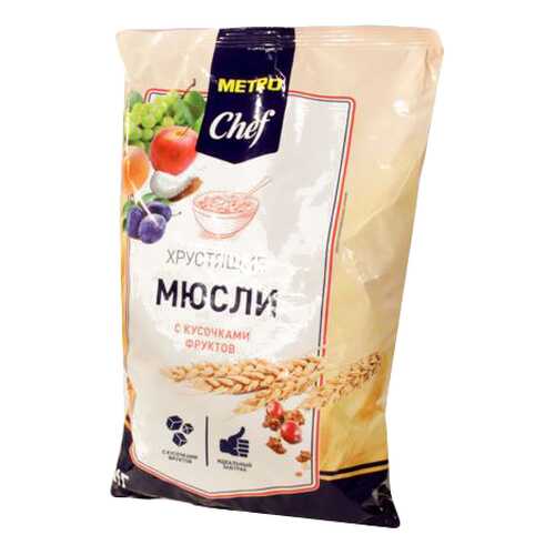 Мюсли Chef хрустящие с кусочками фруктов 1 кг в Слата