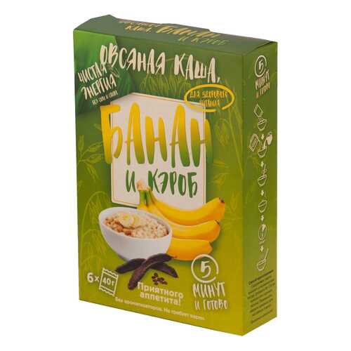 Овсяная каша с бананом и кэробом Ricos в пакетиках 6*40 г в Слата
