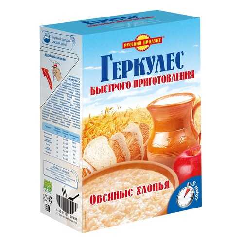 Овсяные хлопья Геркулес Быстрого приготовления Русский продукт 420 г в Слата