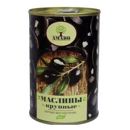 Черные маслины Amado без косточек крупные 400 г в Слата
