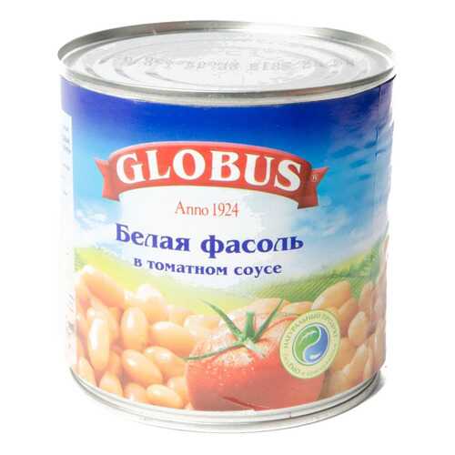 Фасоль Globus белая с томатном соусе 440 г в Слата