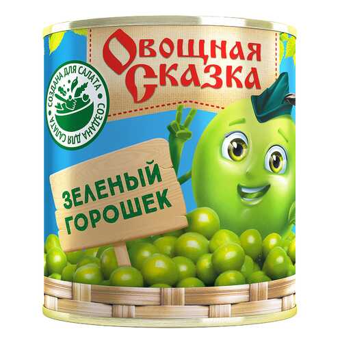 Горошек зеленый Овощная сказка 310 г в Слата
