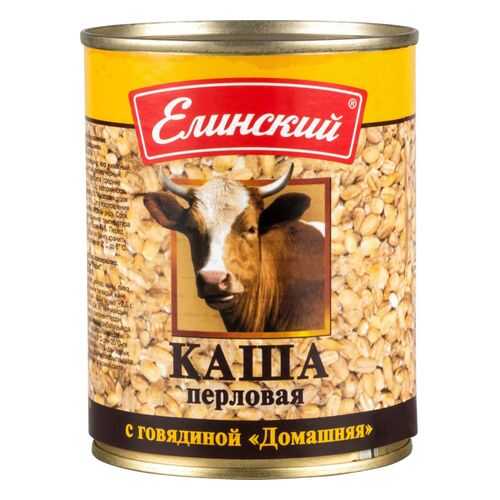 Каша Елинский пищевой комбинат перловая с говядиной домашняя 340 г в Слата
