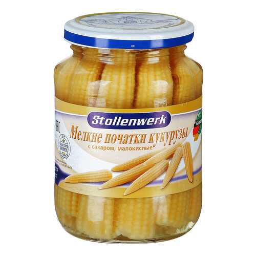 Кукуруза Stollenwerk мелкие початки малокислые 330 г в Слата