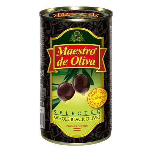 Маслины отборные Maestro de Oliva с косточкой 360 г в Слата