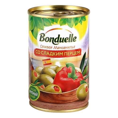 Оливки Bonduelle Мансанилья со сладким перцем 314мл в Слата