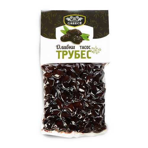 Оливки черные From Greece подсушенные Трубес Тасос 250 г в вакуумной упаковке Греция в Слата