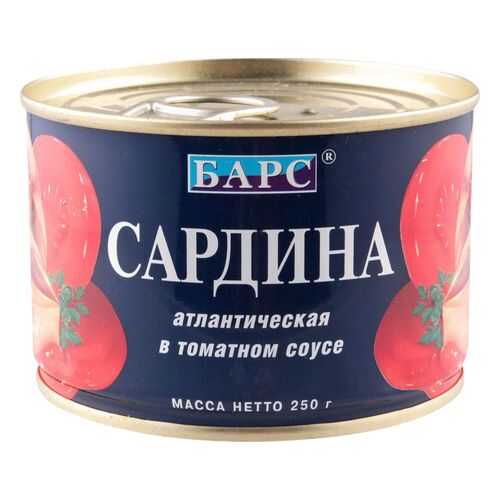 Сардина атлантическая Барс в томатном соусе 250 г в Слата
