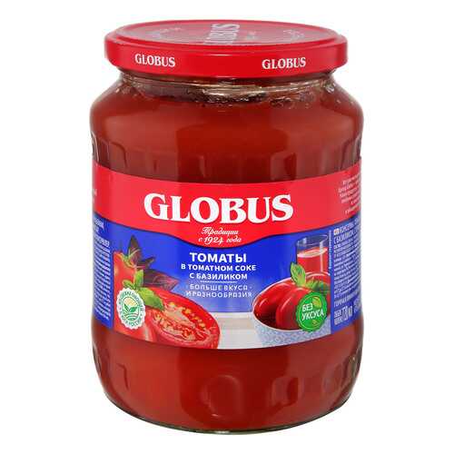 Томаты Globus в томатном соке с базиликом 680г в Слата