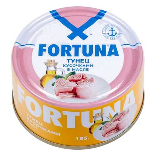 Тунец кусочки Fortuna в масле 185 г в Слата