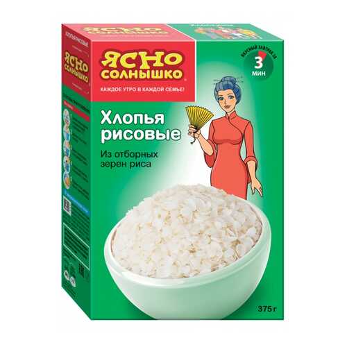 Хлопья рисовые ПМК ясно солнышко 375 г в Слата