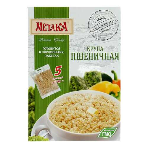 Крупа пшеничная Метака в порционных пакетах 100 г 5 пакетиков в Слата