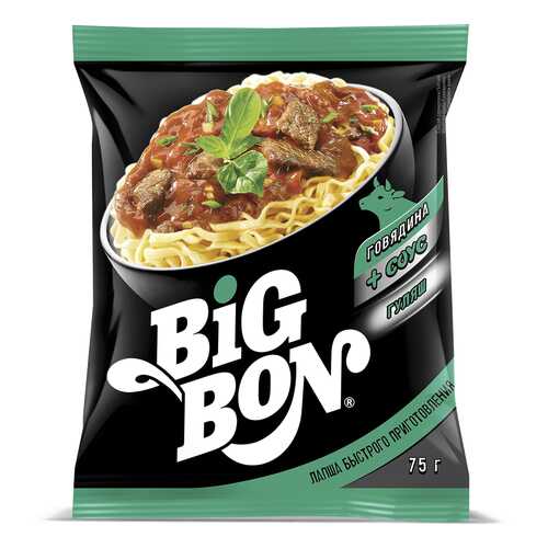 Лапша Bigbon говядина с соусом гуляш пакет 75 г в Слата