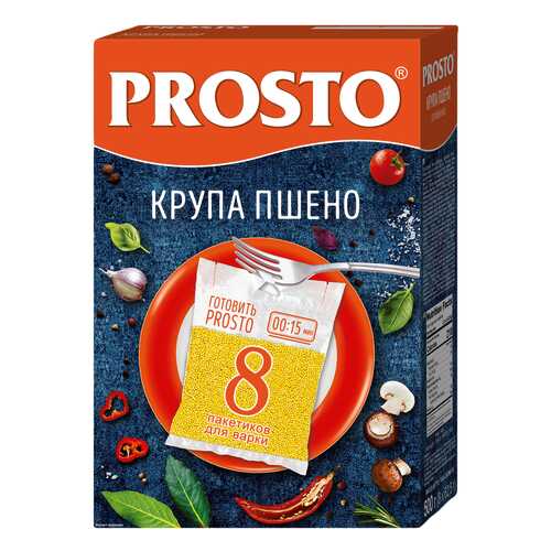 Пшено Prosto высший сорт 62.5 г*8 пакетиков 500 г в Слата