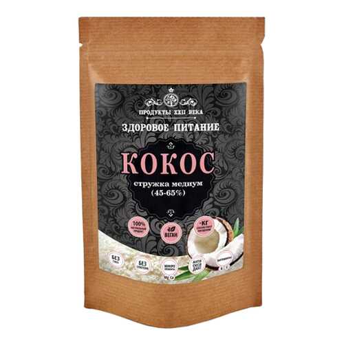 Кокосовая стружка Продукты XXII века медиум 45-65% 100 г в Слата
