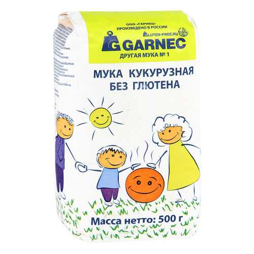 Мука Гарнец кукурузная без глютена 500 г в Слата
