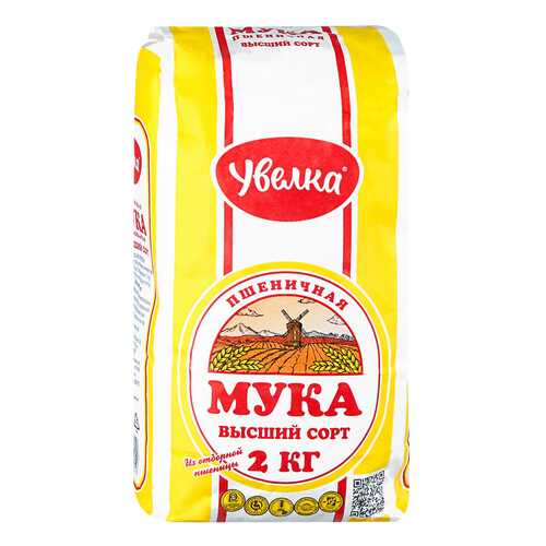 Мука Увелка пшеничная высший сорт 2 кг в Слата