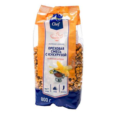 Смесь ореховая с кукурузой со вкусом барбекю жареная соленая Chef 800 г в Слата