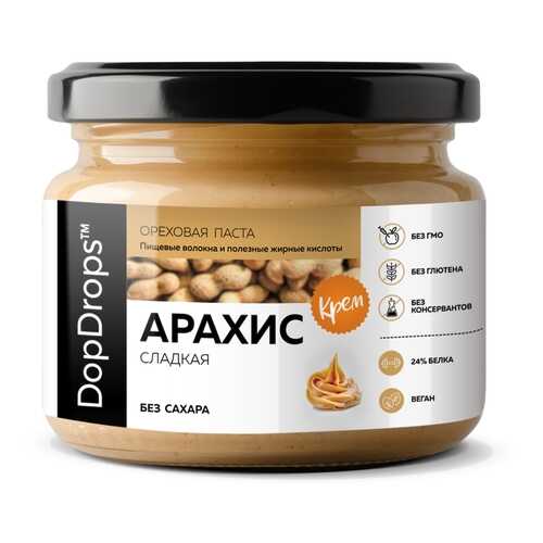 Арахисовая паста DopDrops Крем сладкая без сахара 250 г в Слата