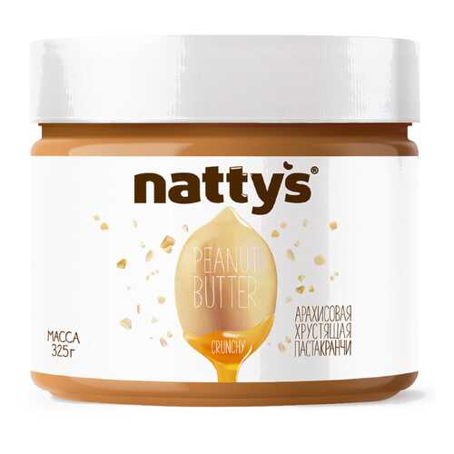 Арахисовая паста Nattys Crunchy с кусочками арахиса 325 г в Слата