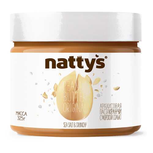 Арахисовая паста Nattys Crunchy & Sea Saltс кусочками арахиса и морской соли 325 г в Слата