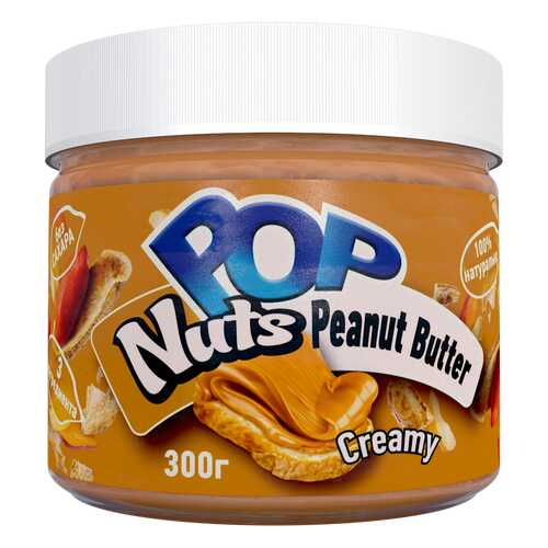 Арахисовая паста POP Nuts Creamy Кремовая, 300 г в Слата