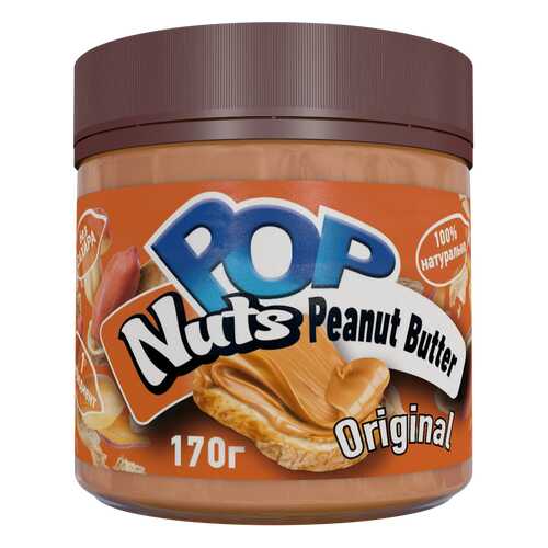 Арахисовая паста POP Nuts Peanut Butter Original, Натуральная, 170г в Слата