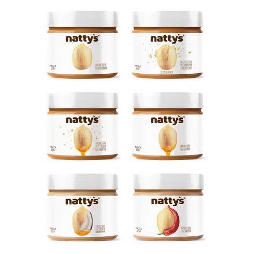 Набор арахисовых паст Nattys Peanut butter mix natbox 6 штук 325 г в Слата