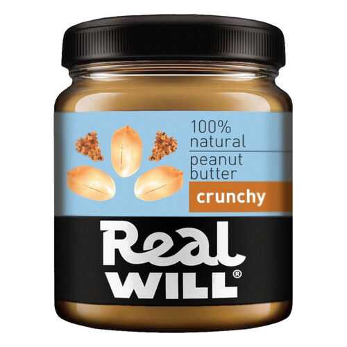 Паста арахисовая Real Will хрустящая 330 г в Слата