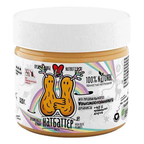 Паста ореховая Nutbutter из жареного арахиса высокоолеиновая 320г в Слата
