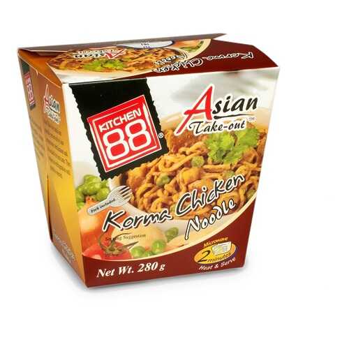 Готовое блюдо «Тайская лапша с курицей в соусе Корма», Kitchen88, 280 г, Таиланд в Слата