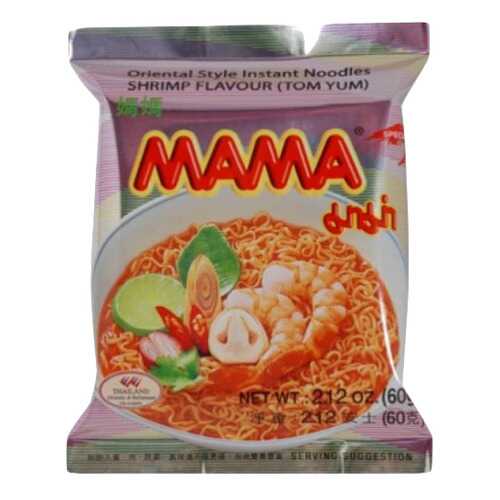Лапша Mama тайская быстрого приготовления со вкусом креветки том-ям 60 г в Слата