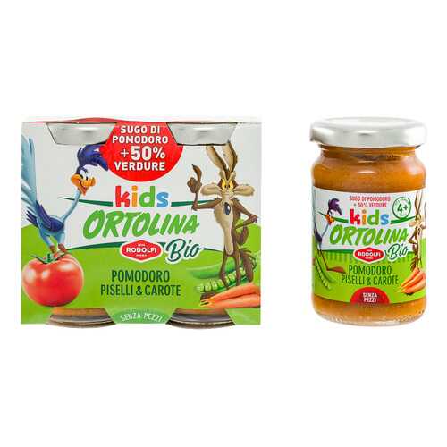 Соус Rodolfi Ortolina Kids Bio томатный с зеленым горошком и морковью 2 шт 100г в Слата
