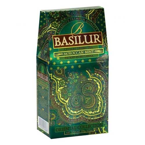 Чай Basilur Moroccan Mint, зеленый листовой с добавками, 100 гр в Слата