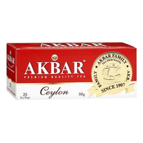 Чай черный Akbar цейлонский 25 пакетиков в Слата