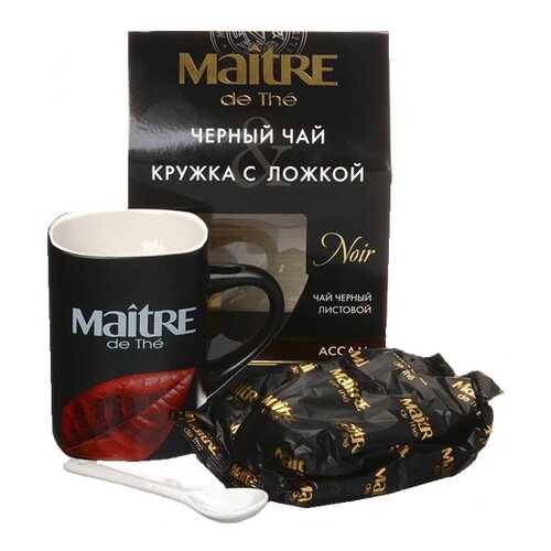 Чай черный в подарочном наборе Maitre ассам и керамическая кружка с ложкой 90 г в Слата