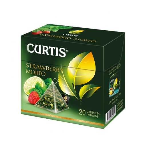 Чай Curtis Strawberry Mojito зеленый с добавками 20 пирамидок в Слата