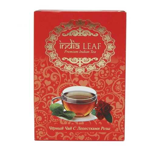 Чай India leaf С лепестками роз, черный среднелистовой с добавками, 100 гр в Слата