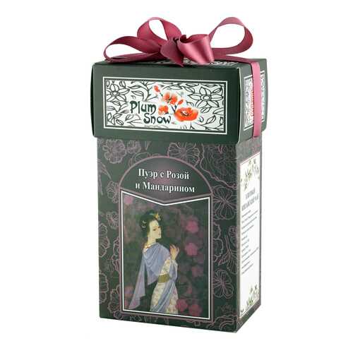 Чай Plum Snow Чёрный чай Пуэр с Розой и Мандарином, чёрный листовой, 100 гр в Слата