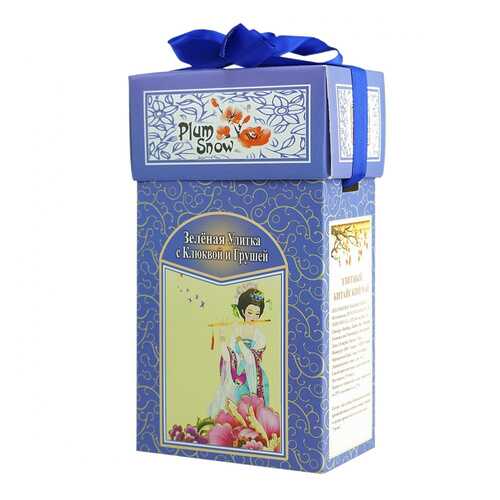 Чай Plum Snow Зелёная Улитка с Клюквой и Грушей, зелёный листовой, 100 гр в Слата