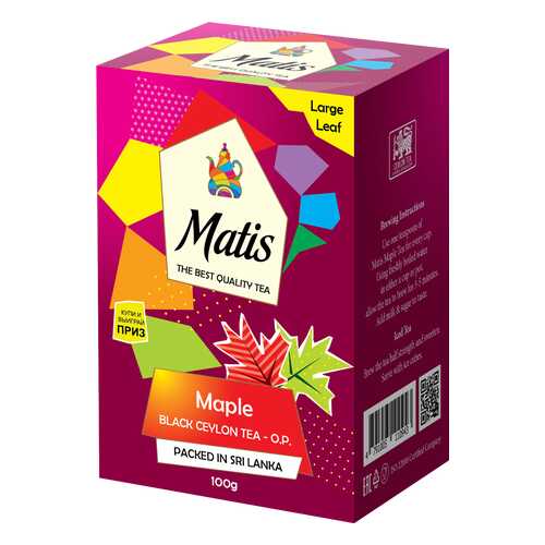Чай весовой черный Матис Maple O.P. 100 г в Слата
